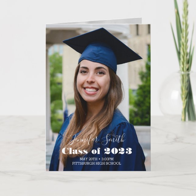 Mappad Photo Studenten-inbjudan med Dikt Inbjudan (Framsida)