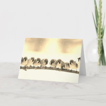 Mappade anteckningskortet SMÅ BIRDS PÅ EN GREN