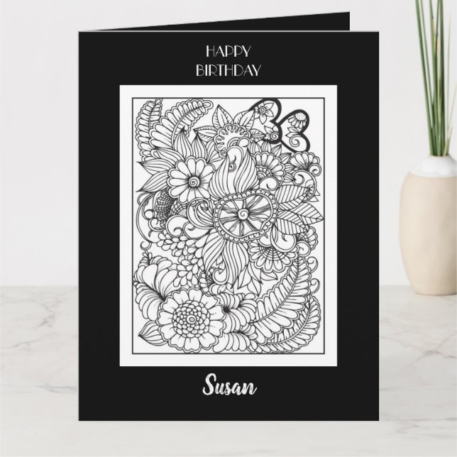 Mappade färgkortsblommor kort (Framsida)