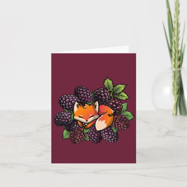 Mappat anteckningskort: Blackberry Fox Anteckningskort (Framsida)