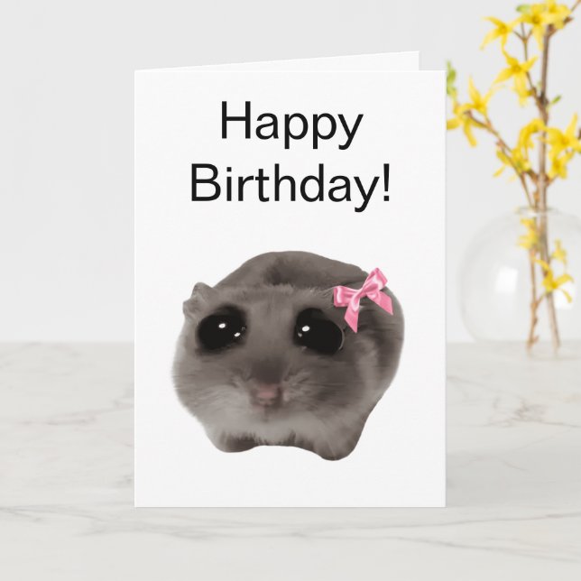 Mappat Card Coquette Ledsen Hamster-PM Kort (Gul blomma)