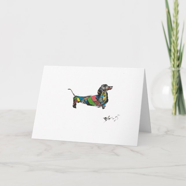 Mappat Dachshund-kort Tack Kort (Framsida)