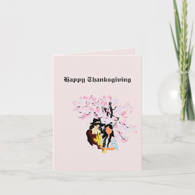 Mappat Helgdag-kort: Första Thanksgivingen Helgkort (Framsida)