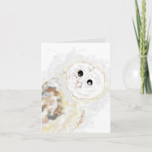 Mappat Note Card; Common Barn Uggla Anteckningskort