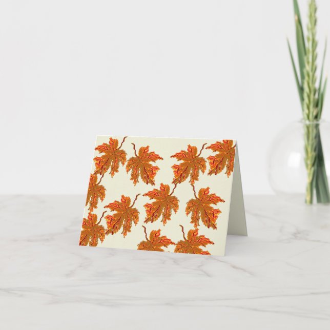 Mappat Note Card : Maple Lövs Anteckningskort (Framsida)