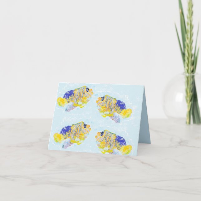 Mappat Note Card: School of Angel Fish Anteckningskort (Framsida)