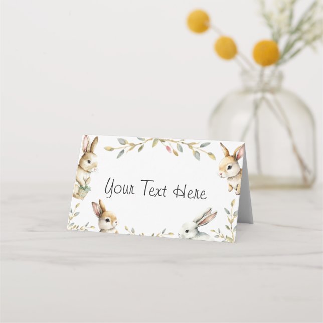 Mappat platskort för påskharns tema placeringskort (Framsida)