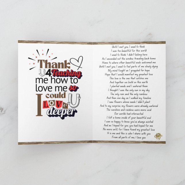 Mappat Soul Kärlek-anslutningsportal 1 Tack Kort (Inuti)