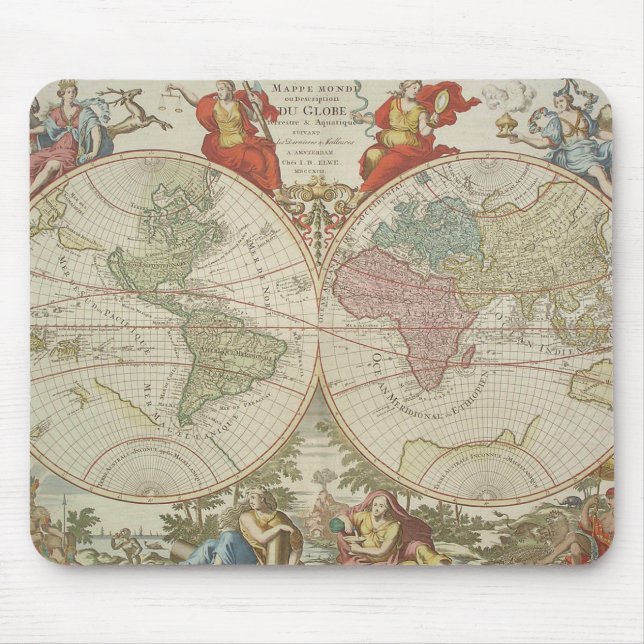 Mappe Monde ou Beskrivning du Jordklot Terrestre & Musmatta (Framsidan)