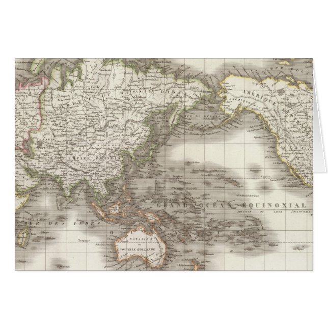 Mappemonde - Globe karta Hälsningskort (Framsidan Horizontal)