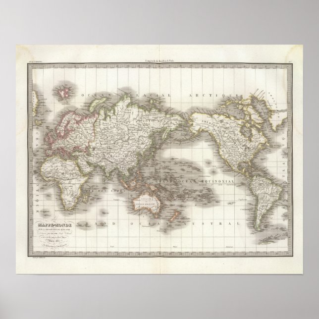 Mappemonde - Globe karta Poster (Framsidan)