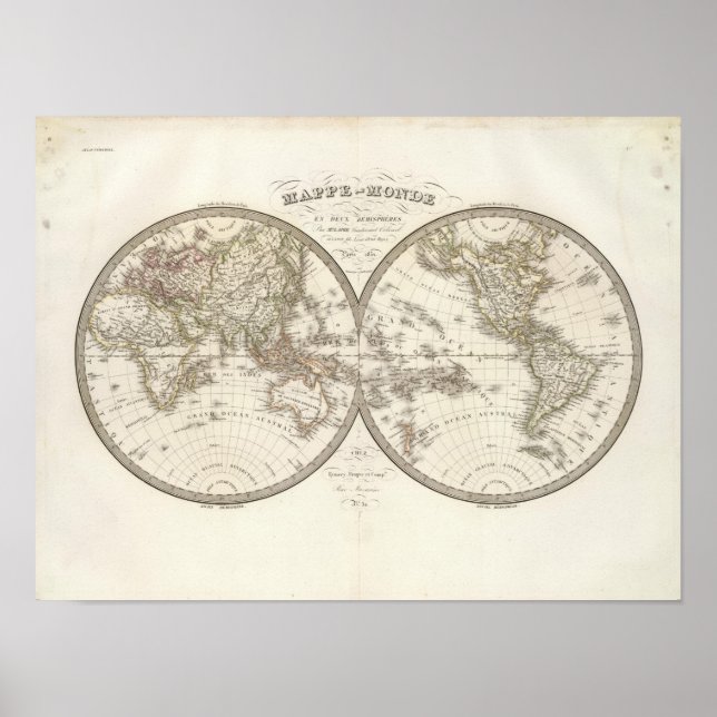 Mappemonde - världskarta poster (Framsidan)