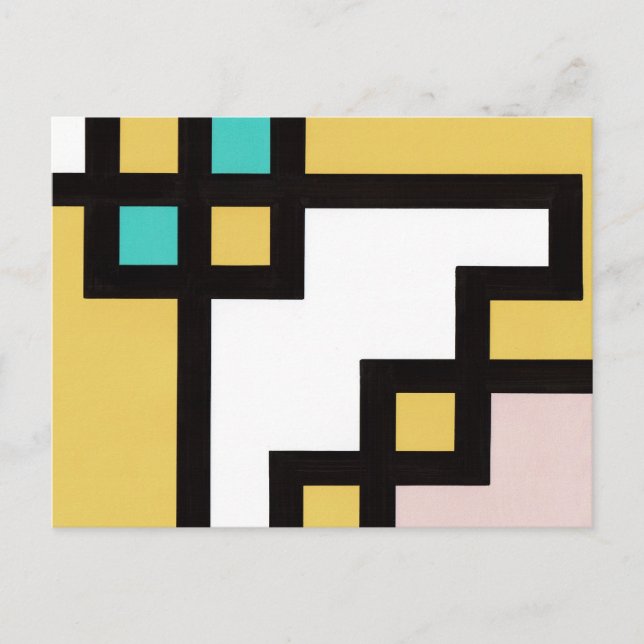 【mapper #4】ポストカード 抽象画　モダン　レトロ  vykort (Framsida)