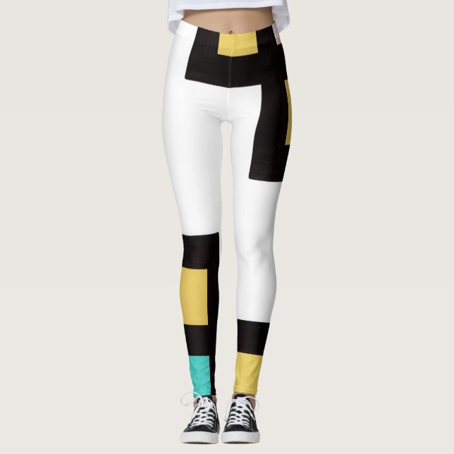 【mapper #4】レギンス　抽象画　モダン　レトロ leggings (Framsida)