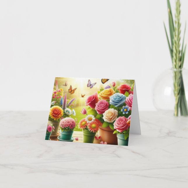 Mappkort för Blommigt av ändrade blommor Kort (Framsida)