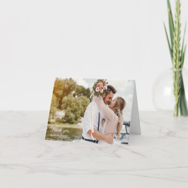 Mappkort för foto-Tack i Bröllop Kort (Framsida)