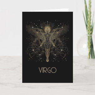 Mappkort för zodiac-konstellation i våg tack kort