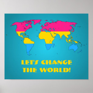 Mapposter för Pansexuality pridevärld Poster