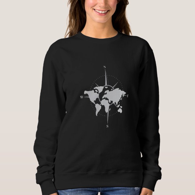 Maps directions compass world   t shirt (Framsida)