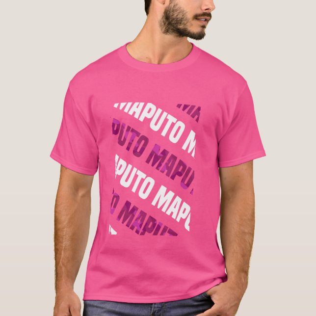 Maputo Camo Mönster Rosa Camouflage T Shirt (Framsida)