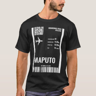 Maputo Mozambique Boarding Pass Airline Biljett Tr T Shirt