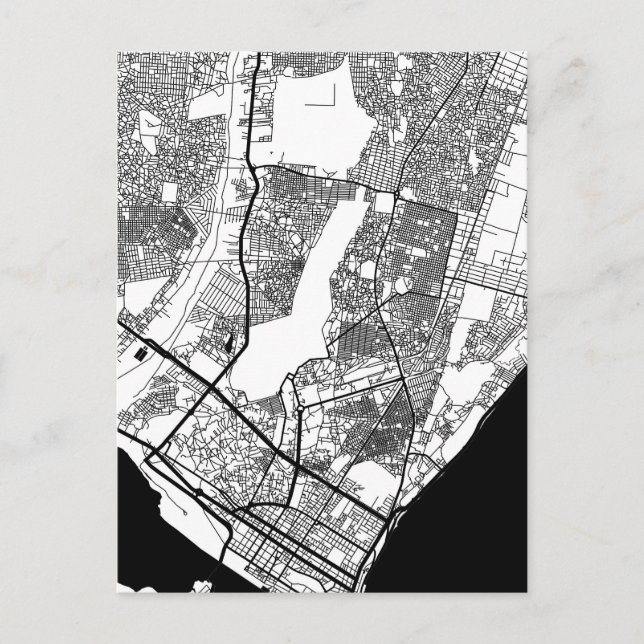 Maputo Mozambique City Map Vykort (Framsida)