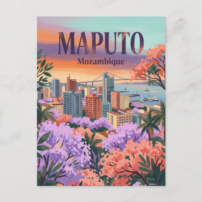 Maputo Skyline Moçambique Vykort (Framsida)