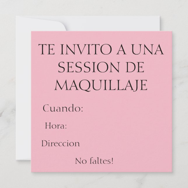 maquillaje secion inbjudningar (Framsida)