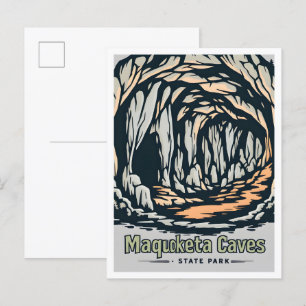 Maquoketa Caves State Park Iowa USA Travel Vykort