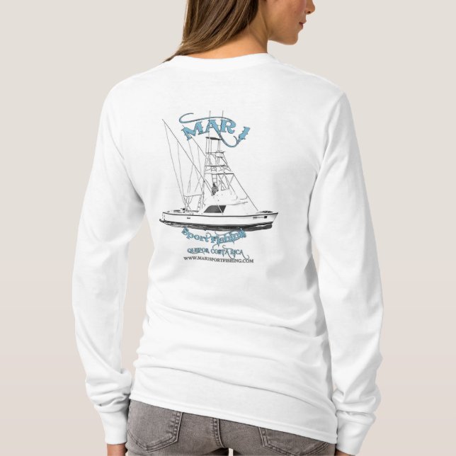 Mar1 31' Bertram torr färdig långärmad T-shirt (Baksida)