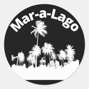 Mar-A-Lago Florida Handflatan Träd Runt Klistermärke