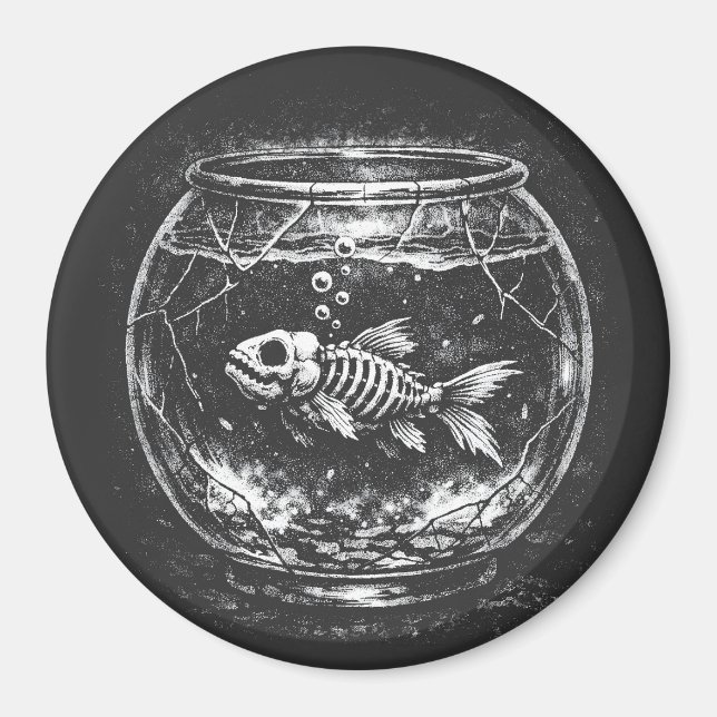 "Mår Bra" - Guld fisk av BurnsInHell Magnet (Framsidan)