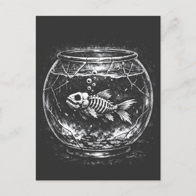 "Mår Bra" - Guld fisk av BurnsInHell Vykort (Framsida)