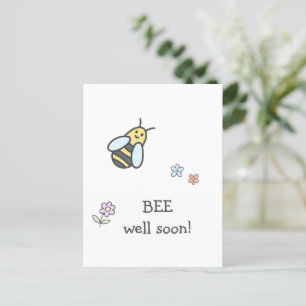 MÅR bra snart! Söta blommor och Bina Tillfrisknar Vykort