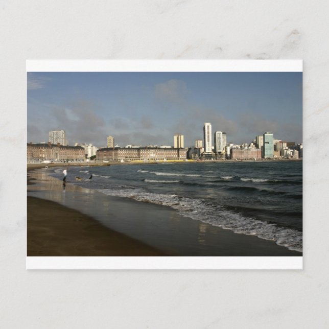 Mar del Plata stads- strand Argentina Vykort (Framsida)