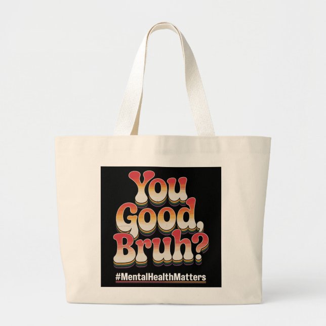 Mår du bra bror? Mental hälsa är viktigt Retro Vin Jumbo Tygkasse (Framsidan)
