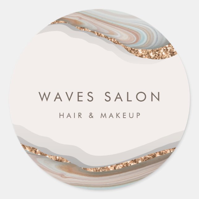 Mar mor Agat Runt Klistermärke (Framsida)