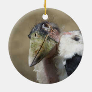 Marabou Stork Porträtt Julgransprydnad Keramik