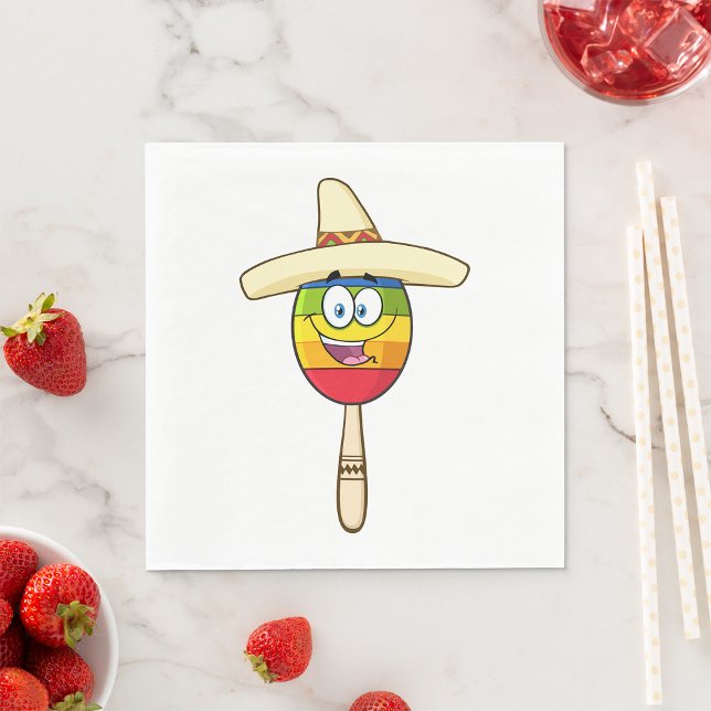 Maraca med sombrero Färgglad Fiesta Pappersservett (Skapare uppladdad)