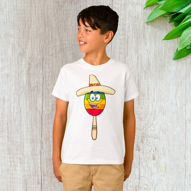 Maraca med sombrero Färgglad Fiesta T Shirt (Skapare uppladdad)