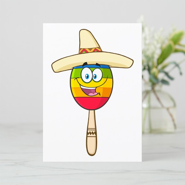 Maraca med sombrero Färgrik Fiesta Inbjudningar (Skapare uppladdad)
