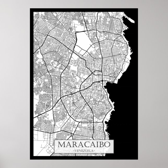 Maracaibo Venezuela Karta Poster (Framsidan)
