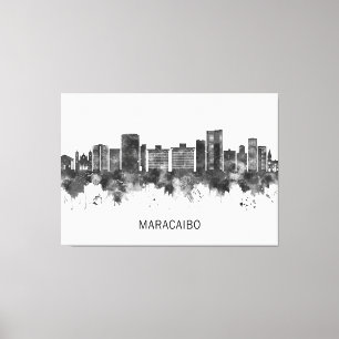 Maracaibo Venezuela Skyline BW Canvastryck