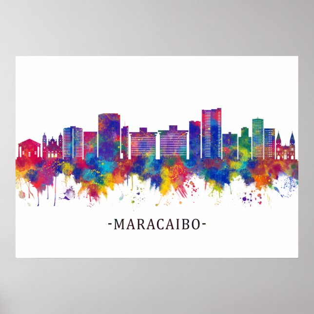 Maracaibo Venezuela Skyline Poster (Framsidan)