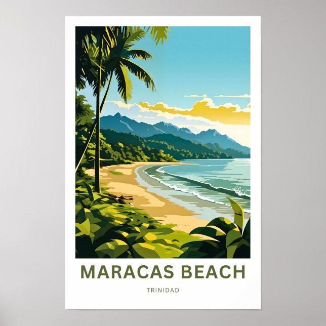 Maracas Beach Trinidad Travel Skriv ut Poster (Framsidan)