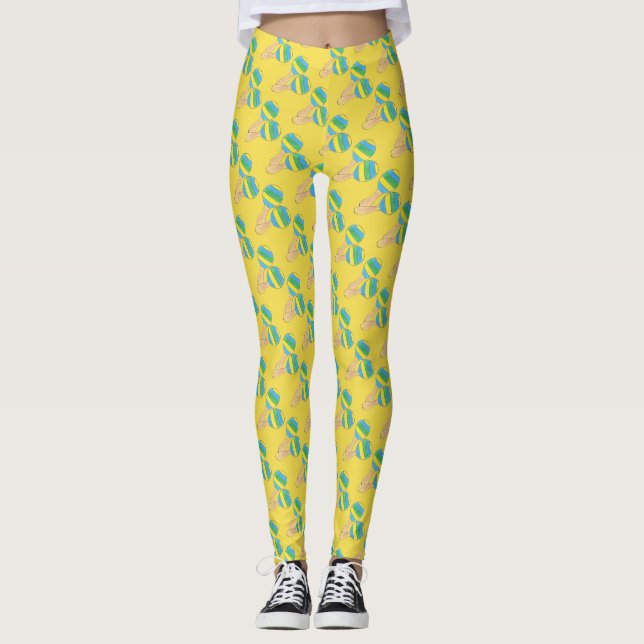 Maracas Musical Instrument Fiesta Cinco de Mayo Leggings (Framsida)