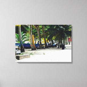 Maracas strand - Trinidad - kanfaskonst - Pirogues Canvastryck