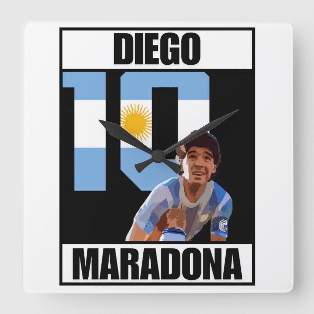 Maradona Fyrkantig Klocka (Framsida)