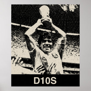 Maradona Vintage Porträtt Poster