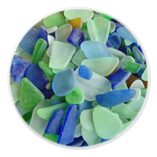 Maraglass dörrknopp - keramisk stranddekokt knopp